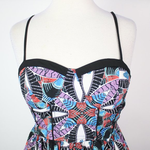 Band of Gypsies Womens Small Leaf Tropical Print Sundress - Picture 4 of 5